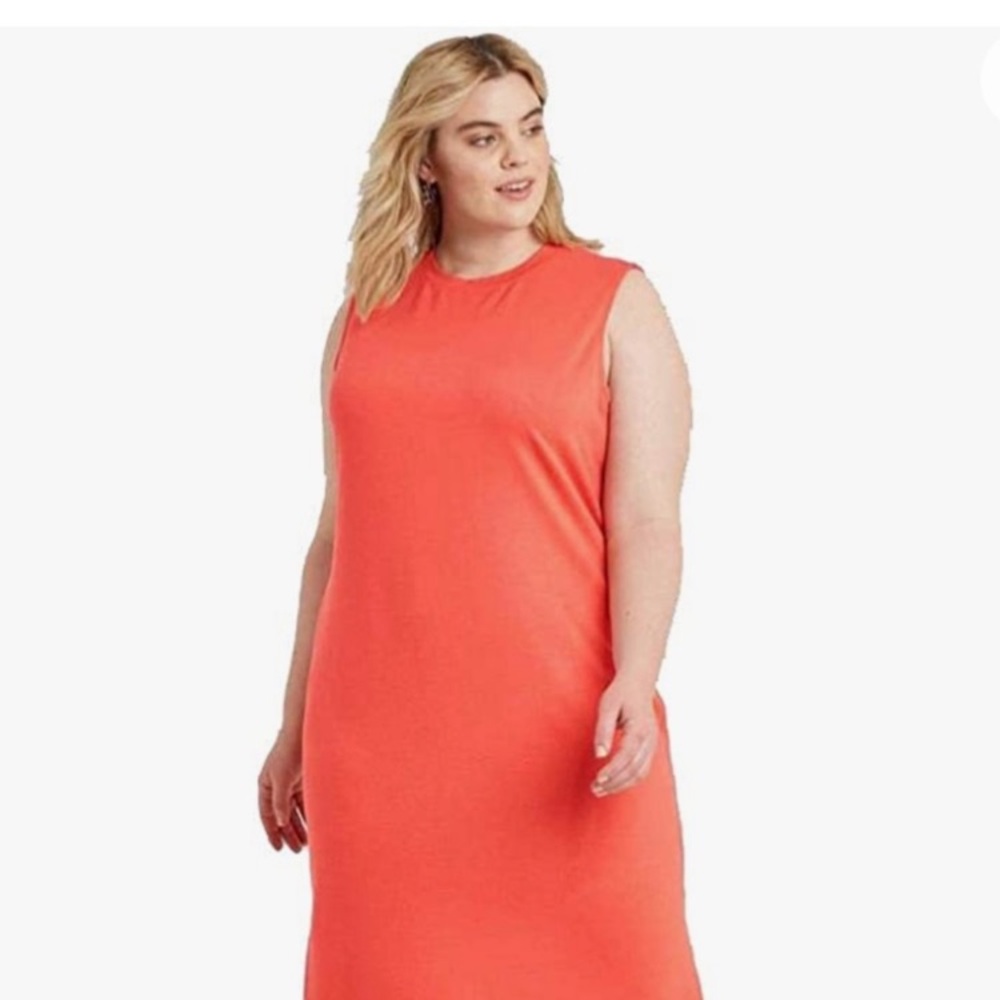 NWT Target Ava & Viv Coral Knit Dress, Size 1X
